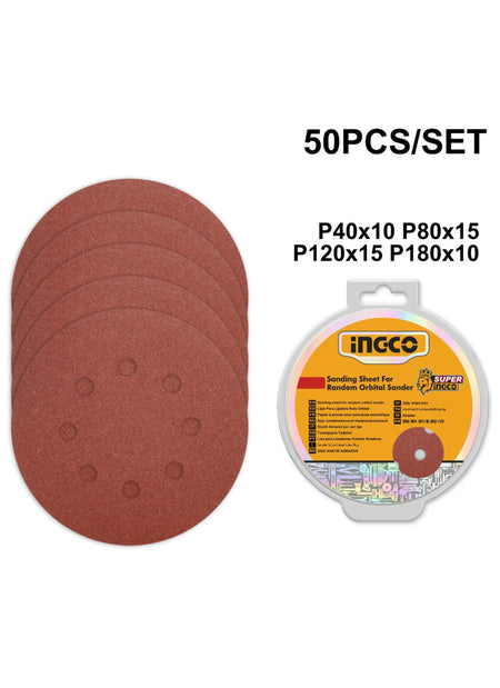 Ingco Sanding Sheet For Random Orbital Sander 125mm AKRS1250511