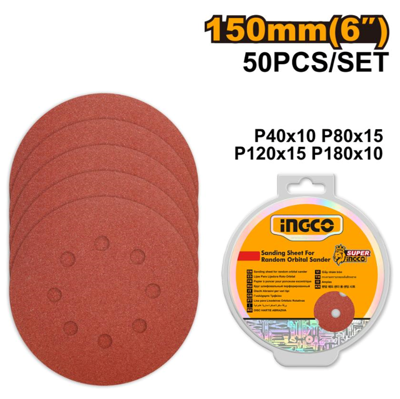 Ingco Sanding Sheet For Random Orbital Sander 150mm AKRS1500511