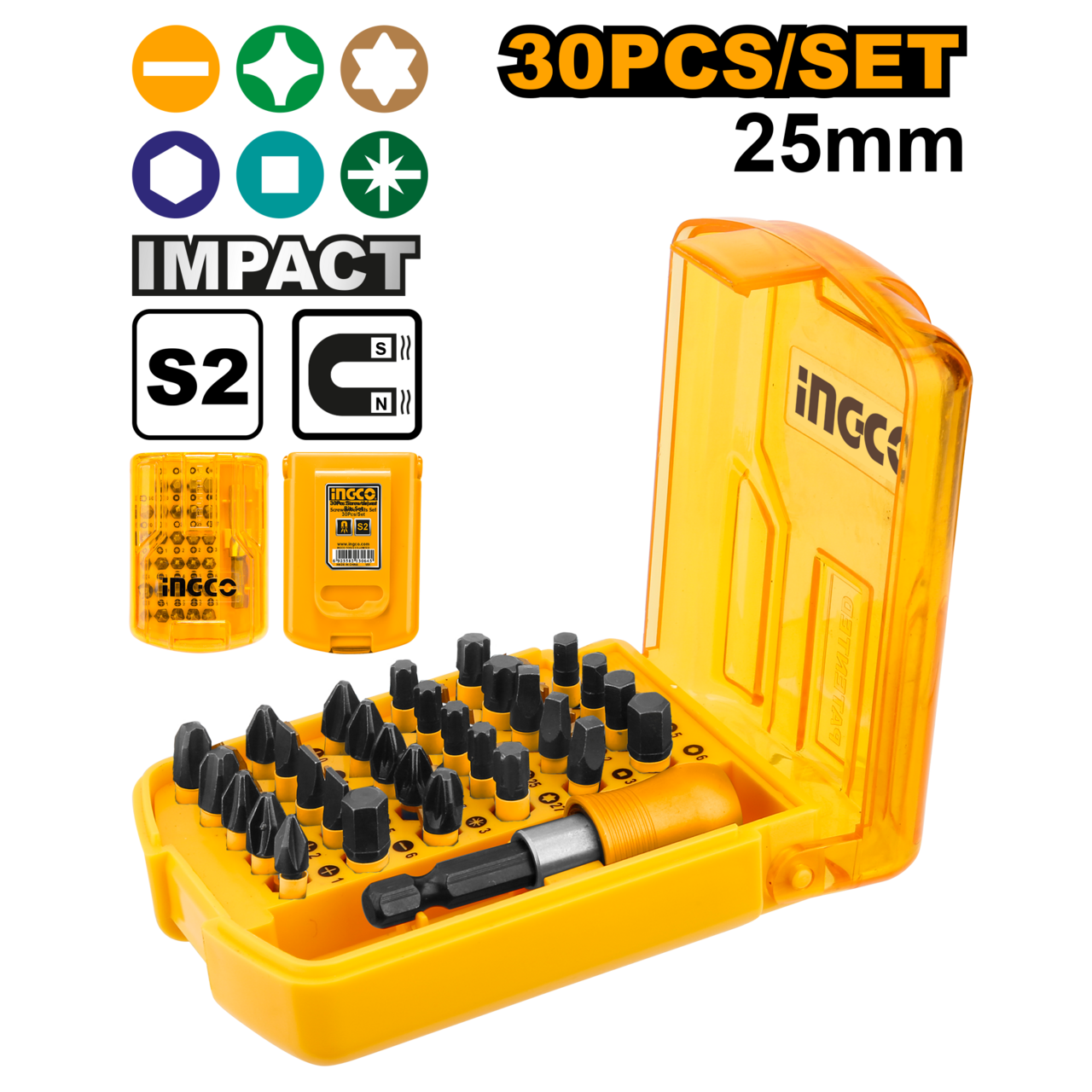 Ingco Impact Screwdriver Bits Set AKSD68303