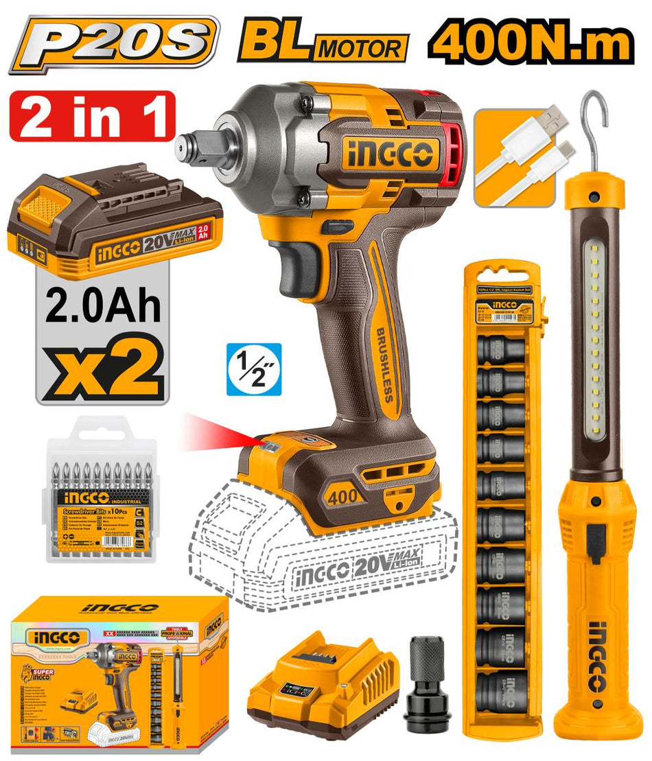 INGCO Lithium-ion 2 Piece Combo Set (20V)
