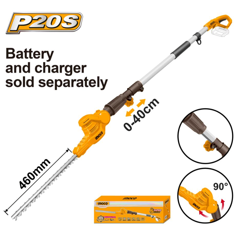 Ingco 20V Lithium-Ion Pole Hedge Trimmer CPHT201601