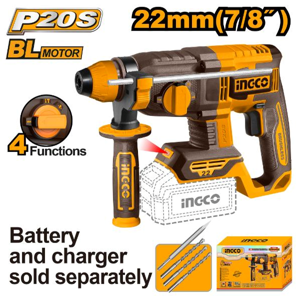 Ingco 20V Lithium-Ion Rotary Hammer CRHLI21228 CRHLI21228