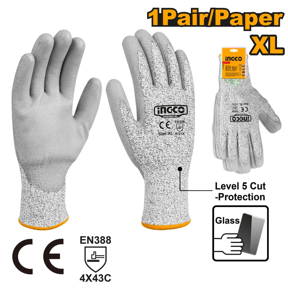 Ingco Cut-Resistance Gloves, Xl HGCG02-XL